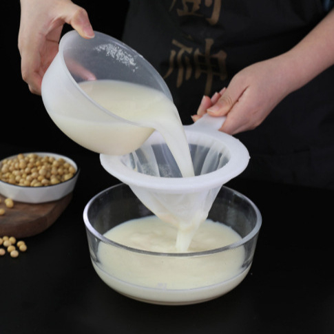 Sojų pieno filtravimo tinklas, ultra plonas sietelis sultims, plastikinis virtuvės sietas su nudegimų apsauga