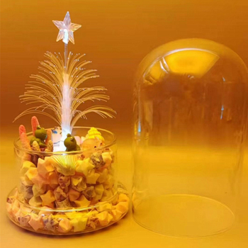 Σετ γυάλινος θόλος μικρο-τοπίου 2 σε 1 με φιάλη βρύων — φυσητό γυαλί υψηλής ποιότητας, γεωμετρικός μοντέρνος διακοσμητικός επιτραπέζιος