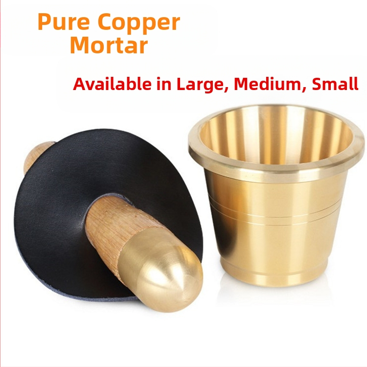 Медна купа за раздробяване на лекарства за традиционна китайска медицина; материал: мед; употреба: съд; опаковка: резервоар