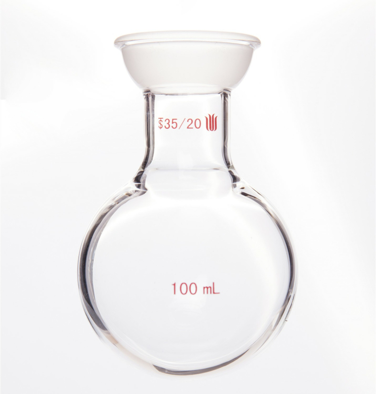 Synthware Premium staklena bočica za prijem rotacijskog isparivača, s jednim vratom, s okruglim dnom