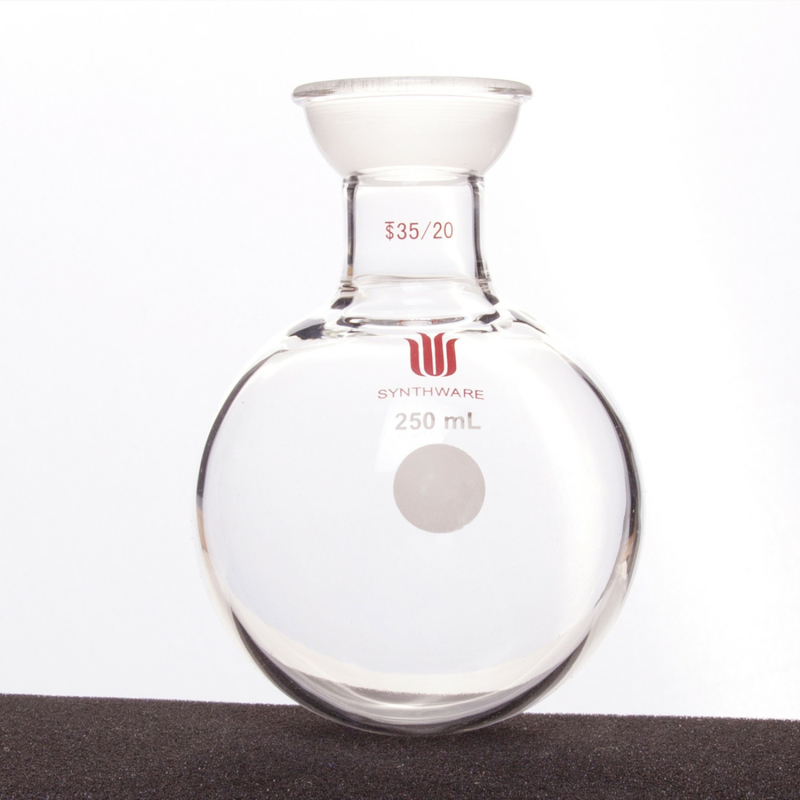 Synthware Premium staklena bočica za prijem rotacijskog isparivača, s jednim vratom, s okruglim dnom