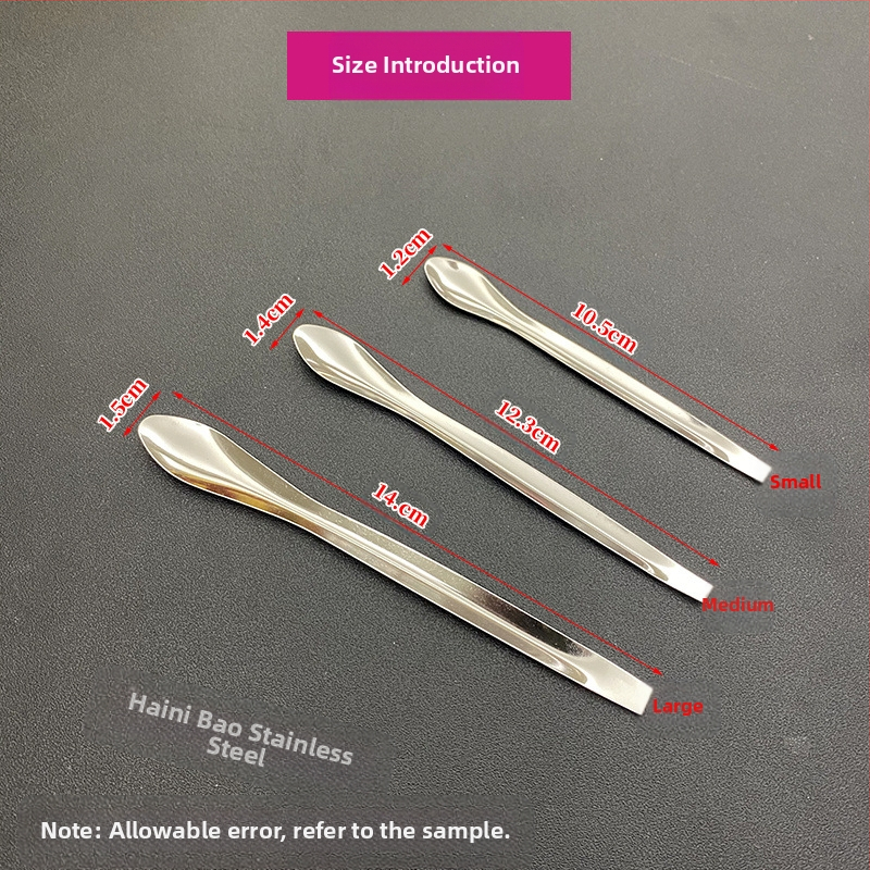 Лабораторна лъжичка от неръждаема стомана, комплект от три части, микро лъжички, 10 комплекта в кутия