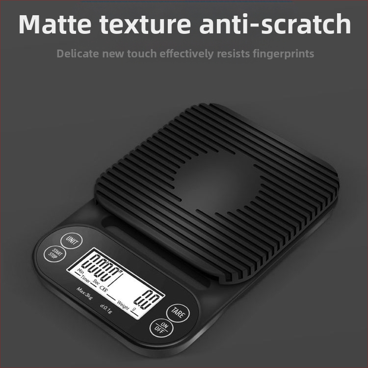 Кухненска електронна везна за кафе с таймер, прецизност 0.1 g, обхват 0.1–3000 g, портативна и водоустойчива, модел SH-268.