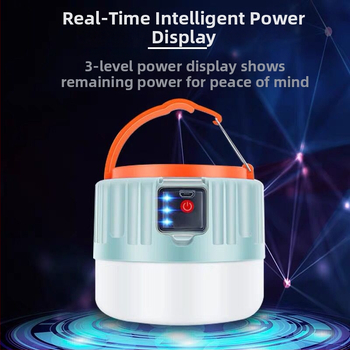 LED соларна къмпинг лампа с дистанционно управление, презареждаща се, външна палаткова светлина, 3.7V 10W