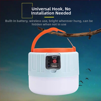 LED соларна къмпинг лампа с дистанционно управление, презареждаща се, външна палаткова светлина, 3.7V 10W