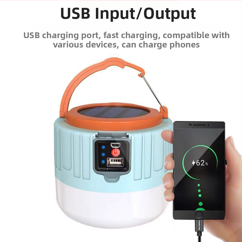 LED соларна къмпинг лампа с дистанционно управление, презареждаща се, външна палаткова светлина, 3.7V 10W