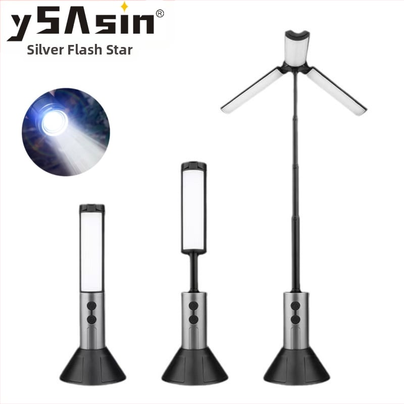 Многофункционална къмпинг лампа, 51 cm телескопична LED лампа, 270° регулируема светлина, презареждаема, 3000 mAh Power Bank