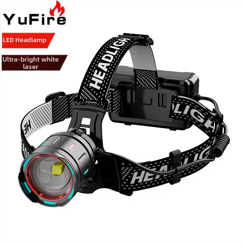 LED čelna svjetiljka s 360° rotacijom, 25W, domet >500 m, ručni pogon, baterija 1200 mAh, aluminijsko kućište