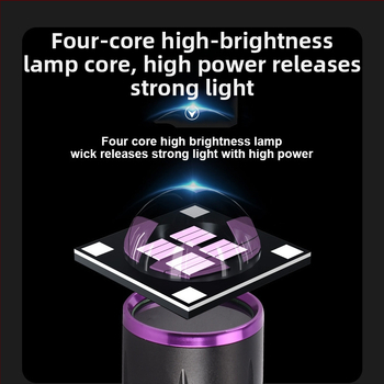 UV φακός 365nm, φόρτιση Type-C, ανίχνευση φθορισμού χαρτονομισμάτων, 30W, σώμα από αλουμίνιο