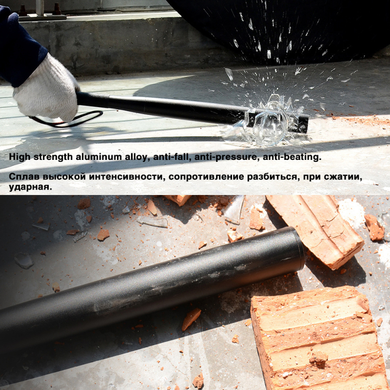 Önvédelmi bot LED zseblámpával, alumínium ötvözet, 5W, univerzális 2AA/3AA/4AA akkumulátorok töltővel, 100–200 m hatótáv, 360° forgás