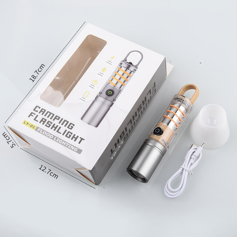 LED фенерче с оптично увеличение, презареждаемo, 10W, до 500 м обхват, с кука