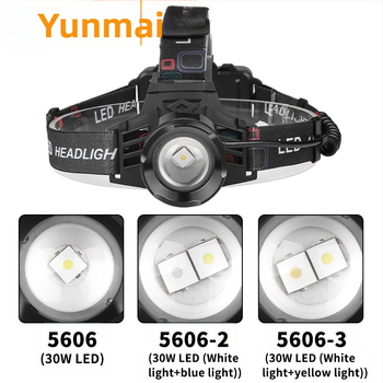 LED galvos žibintu 10W iš aliuminio lydinio, įkraunamas, 2x18650 baterijos (neįtrauktos), diapazonas virš 500 m