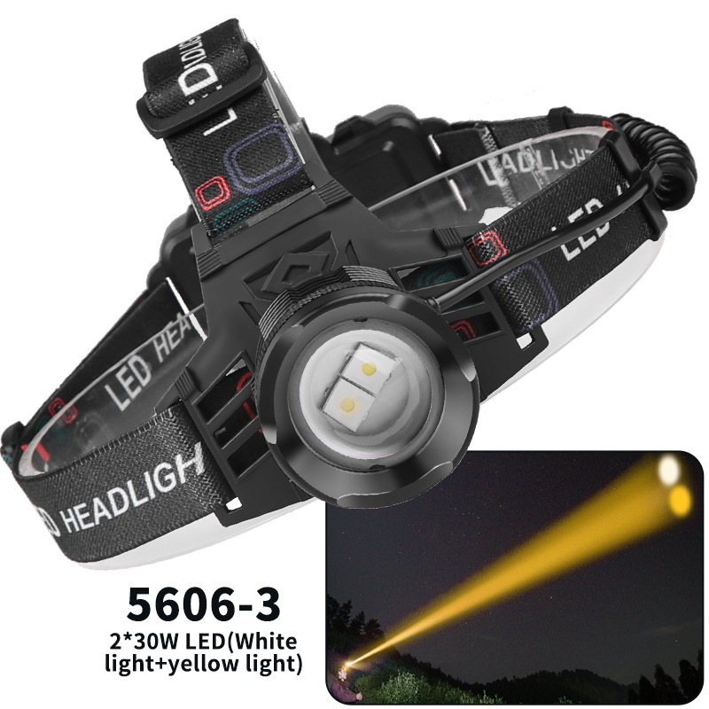 LED galvos žibintu 10W iš aliuminio lydinio, įkraunamas, 2x18650 baterijos (neįtrauktos), diapazonas virš 500 m