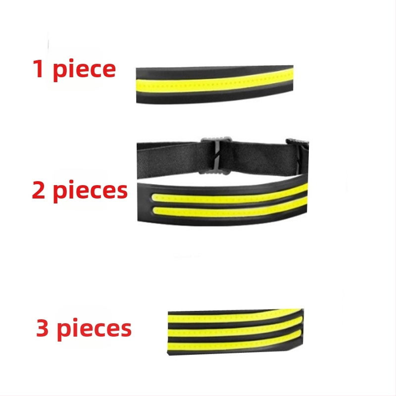 Silikoninis COB galvos žibintu su USB įkrovimu, 10W, baterija 500–1200 mAh, vandeniui atsparus, skirta lauko bėgimui