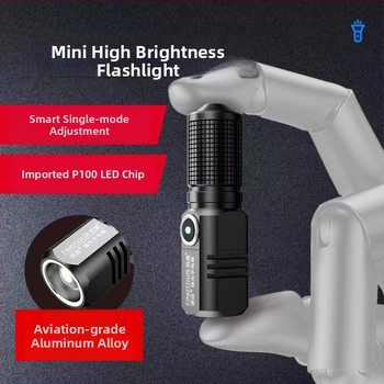 Τακτικός φακός P50: υψηλή φωτεινότητα, μακρινή δέσμη, επαναφορτιζόμενος LED φακός, 50W, μπαταρία 5800mAh, χειροκίνητη φόρτιση, εμβέλεια >500 m