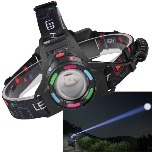 30W LED galvos žibintu, 2x18650 įkrovimo baterijos, įkraunamas, atsparus vandeniui, diapazonas iki 500 m