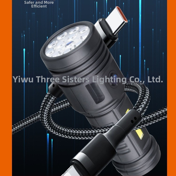 12-LED фенер с COB странично осветление, магнитен край, презареждаем с включено зарядно, 5W, 1200mAh