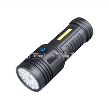 12-LED фенер с COB странично осветление, магнитен край, презареждаем с включено зарядно, 5W, 1200mAh