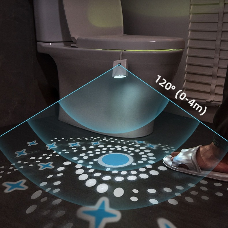 Тоалетна нощна светлина с RGB проекция и звездно изображение, висящ дизайн, сензор за движение, модел F16