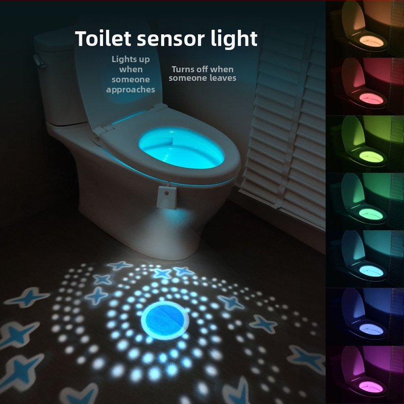 Тоалетна нощна светлина с RGB проекция и звездно изображение, висящ дизайн, сензор за движение, модел F16