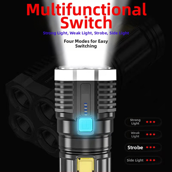 Φανάρι LED με COB πλευρικό φωτισμό, USB επαναφορτιζόμενο, χειροκίνητη φόρτιση, ισχύς 5W, μπαταρία 800mAh