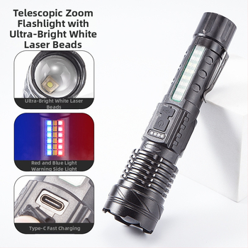 TL-54 Rankinis žibintuvas su USB įkrovimu, išorinis avarinis apšvietimas COB darbo šviesa, 5W LED