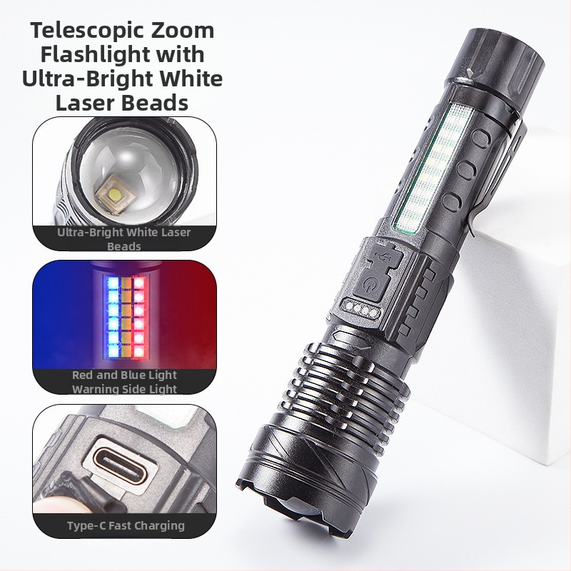 TL-54 Ръчен фенер USB зареждане, външно аварийно осветление с COB работно осветление, 5W LED