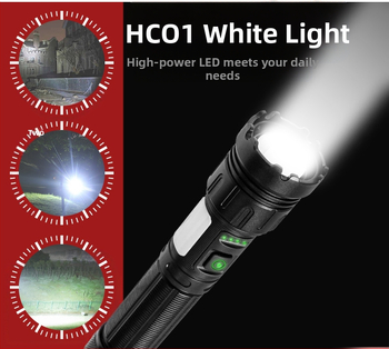 P50 телескопичен зум фенер, 30W, 5000 mAh презареждаем LED, алуминиев корпус, обхват 200–500 м