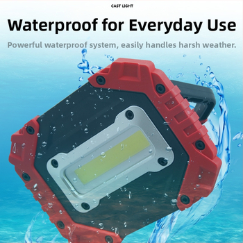 Φορητός εργασιακός λαμπτήρας προβολέας, 10W, μπαταρία 3000mAh, τροφοδοσία από μπαταρία, πηγή φωτισμού: λαμπτήρας, είσοδος φόρτισης 5V1A, εμβέλεια δέσμης 100-200 m