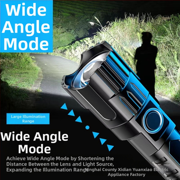 LED фенерче, презареждаемo, 10W, 1200 mAh, 100–200 м обхват, оптично увеличение