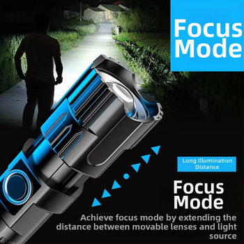 LED фенерче, презареждаемo, 10W, 1200 mAh, 100–200 м обхват, оптично увеличение