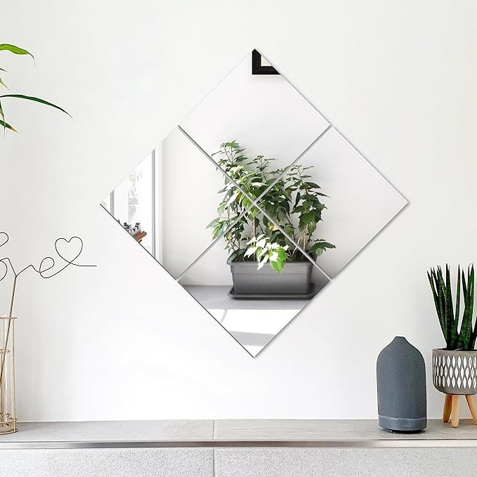 Plastično ogledalo za zid, kvadratnog oblika, bez okvira, samoljepljivo, dekorativno, modernog minimalističkog stila