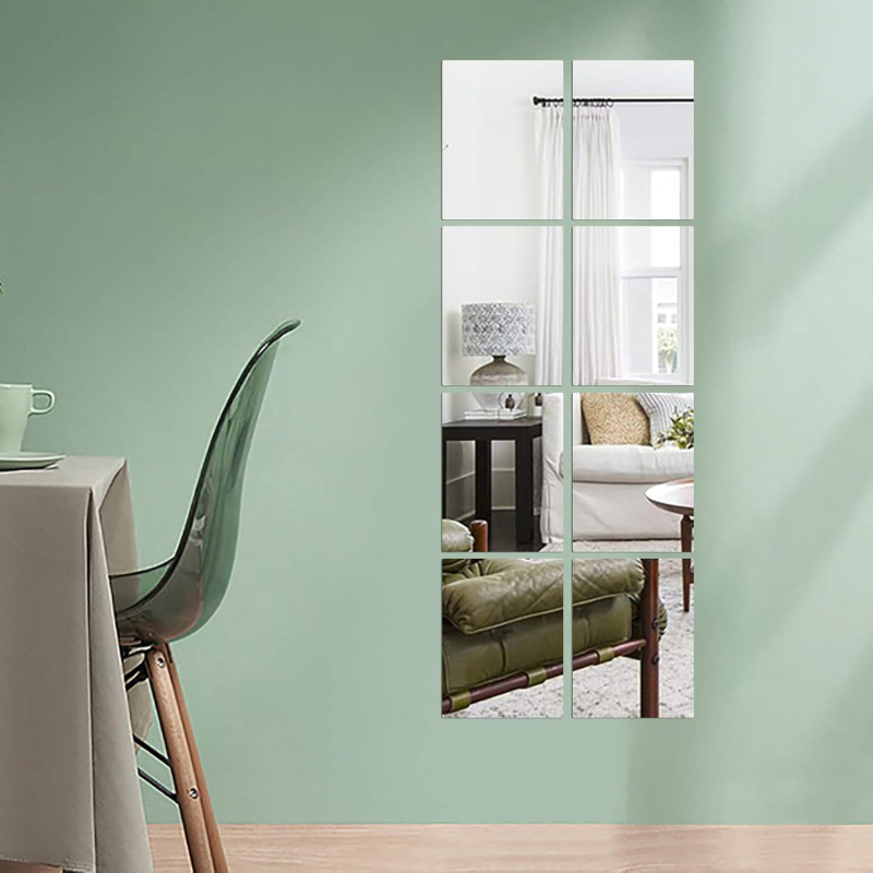 Plastično ogledalo za zid, kvadratnog oblika, bez okvira, samoljepljivo, dekorativno, modernog minimalističkog stila