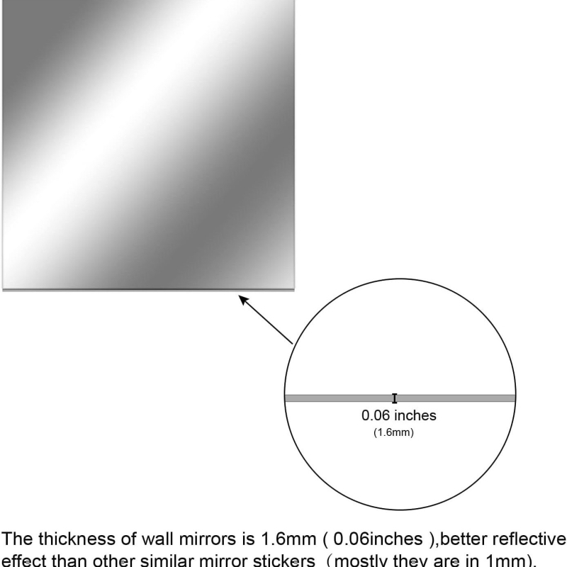 Plastično ogledalo za zid, kvadratnog oblika, bez okvira, samoljepljivo, dekorativno, modernog minimalističkog stila