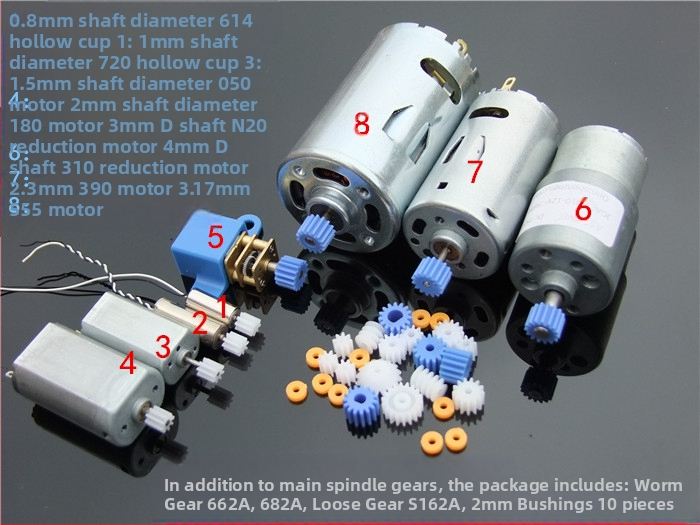 Khakis boutique spindle gear set with worm gear, D shaft and shaft sleeve