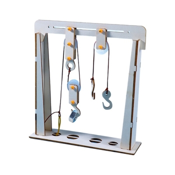 Koka fiksētas rulīšu sistēmas komplekts DIY fizikāliem eksperimentiem – izglītojoša spēle pusaudžiem 7–14 gados