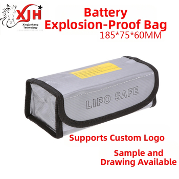 XJH Lidmodeles Li bateriju uzglabāšanas soma, Eksplozijām izturīga, Ugunsdroša, Liesmu noturība, Gumijas konstrukcija