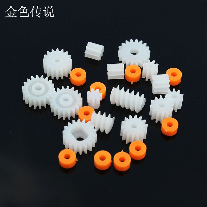 Reduktora zobratu komplekts – 26 detaļas, plastmasas motors, robota piederumi, DIY materiāli