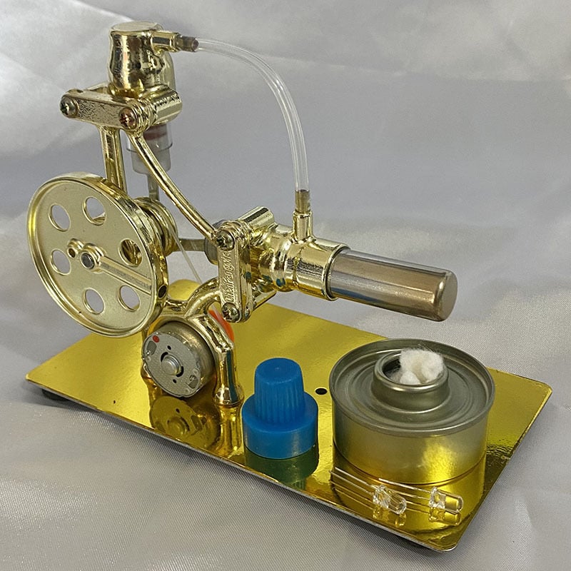 Stirlinga dzinēja rotaļlieta, sakausējuma konstrukcija, svars 540 g, vecums 15–35 gadi