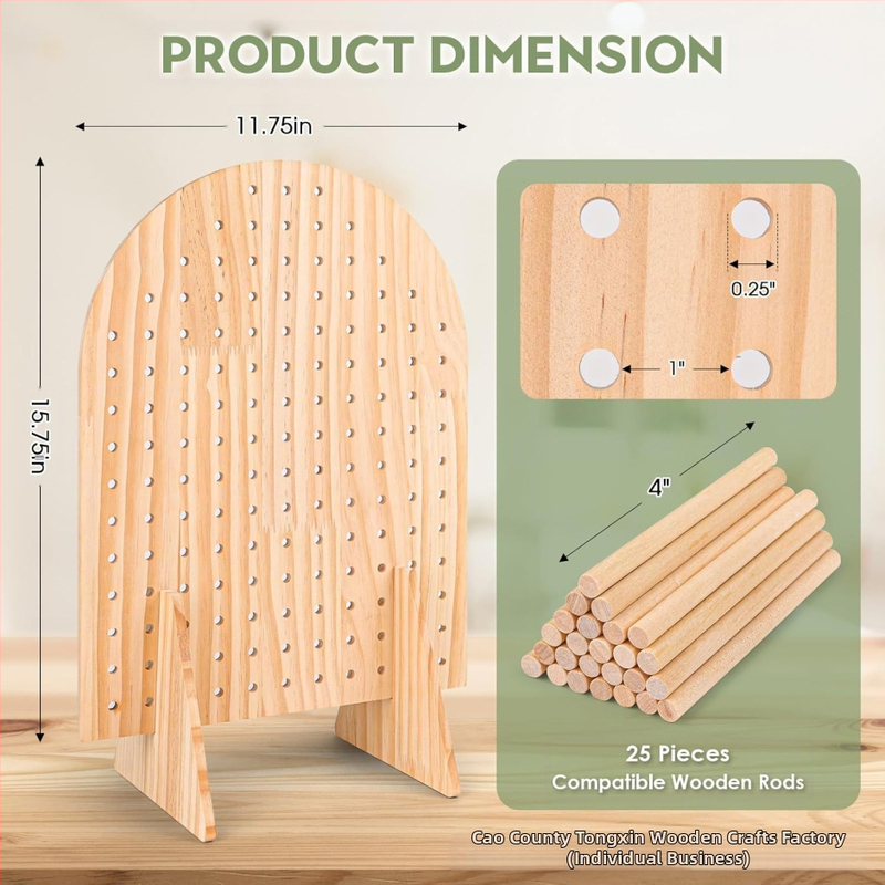 Дървен дисплей рафт за пирони, модерен минималистичен стил