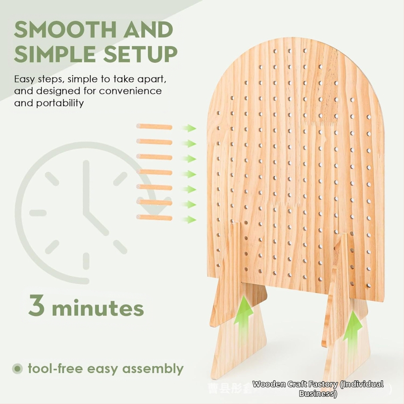 Дървен дисплей рафт за пирони, модерен минималистичен стил