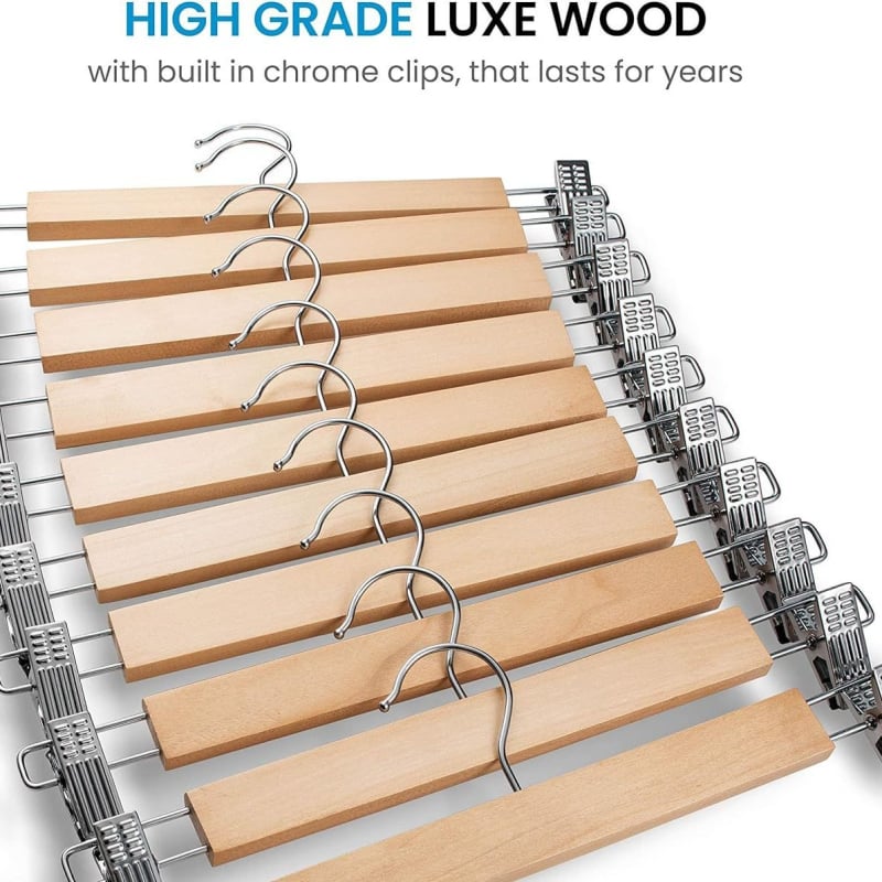 Дървена закачалка за дрехи – антихлъзгаща се, безшевен дизайн, модерен минималистичен стил