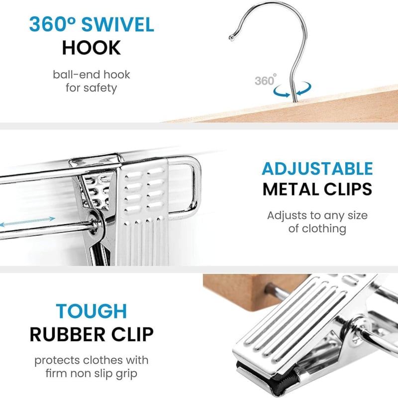 Дървена закачалка за дрехи – антихлъзгаща се, безшевен дизайн, модерен минималистичен стил