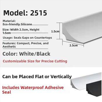 Силиконова водна преграда за кухненски плот и ръб на мивката, мека силиконова защита за баня
