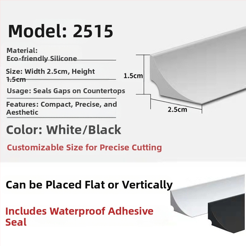 Силиконова водна преграда за кухненски плот и ръб на мивката, мека силиконова защита за баня
