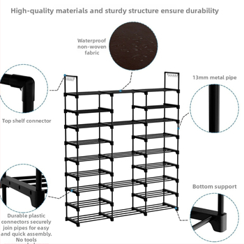 Ράφι παπουτσιών με πολλαπλά επίπεδα και εξοικονόμηση χώρου (Μάρκα: Fuzhi; Μοντέλο: 3010; Υλικά: PP + non-woven fabric + spray iron pipe)