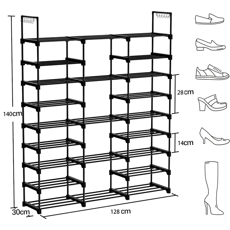 Ράφι παπουτσιών με πολλαπλά επίπεδα και εξοικονόμηση χώρου (Μάρκα: Fuzhi; Μοντέλο: 3010; Υλικά: PP + non-woven fabric + spray iron pipe)