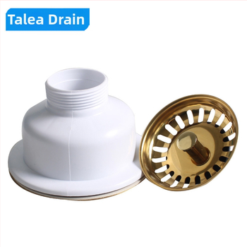 Odvodnja za sudoper Talea XK223C034, tijelo s kuglom od čelika, zlatni PVD premaz, model XK223C034, materijal: 304 mesinga