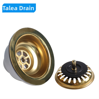 Odvodnja za sudoper Talea XK223C034, tijelo s kuglom od čelika, zlatni PVD premaz, model XK223C034, materijal: 304 mesinga