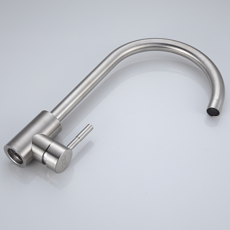 Rozsdamentes acél konyhai csaptele, keverőcsap, ülő típusú szerelés, 16 mm csatlakozás, kerámia szeleppel